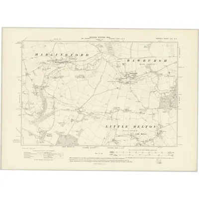 1905 Map of Norfolk LXII.SE, 1908 Print
