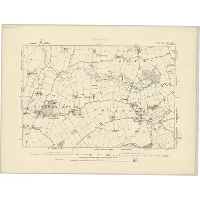 1882 Map of Norfolk LXII.SW, 1887 Print