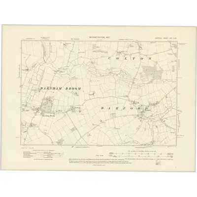 1905 Map of Norfolk LXII.SW, 1907 Print