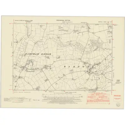1950 Map of Norfolk LXII.SW, 1952 Print