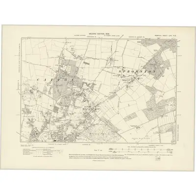 1905 Map of Norfolk LXIII.NE, 1908 Print