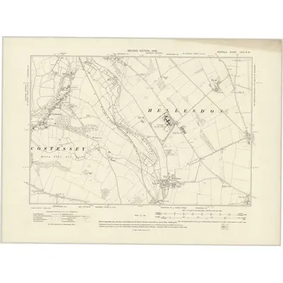 1905 Map of Norfolk LXIII.NW, 1908 Print