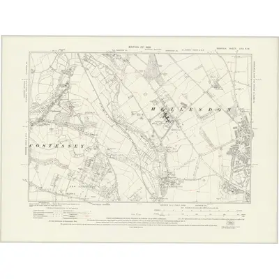 1926 Map of Norfolk LXIII.NW, 1929 Print
