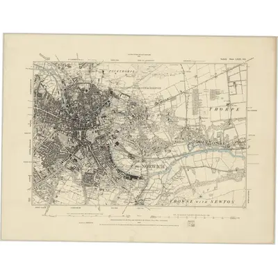 1880 Map of Norfolk LXIII.SE, 1886 Print