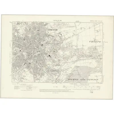 1912 Map of Norfolk LXIII.SE, 1920 Print
