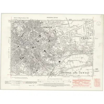 1938 Map of Norfolk LXIII.SE, 1947 Print