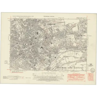 1946 Map of Norfolk LXIII.SE, 1951 Print
