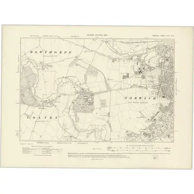 1905 Map of Norfolk LXIII.SW, 1908 Print