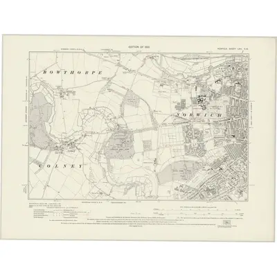 1926 Map of Norfolk LXIII.SW, 1929 Print