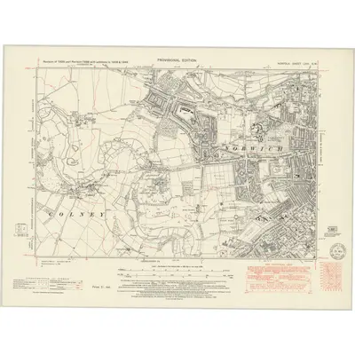 1946 Map of Norfolk LXIII.SW, 1951 Print
