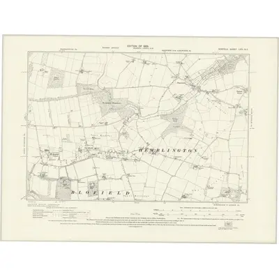 1926 Map of Norfolk LXIV.NE, 1929 Print