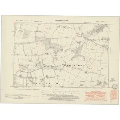 1946 Map of Norfolk LXIV.NE, 1951 Print