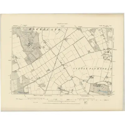 1881 Map of Norfolk LXIV.NW, 1887 Print