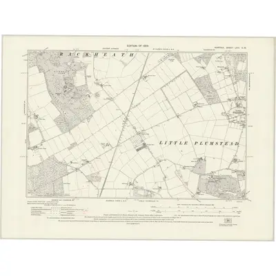 1926 Map of Norfolk LXIV.NW, 1929 Print