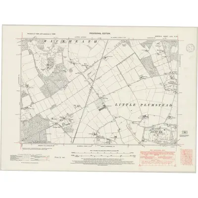 1938 Map of Norfolk LXIV.NW, 1947 Print