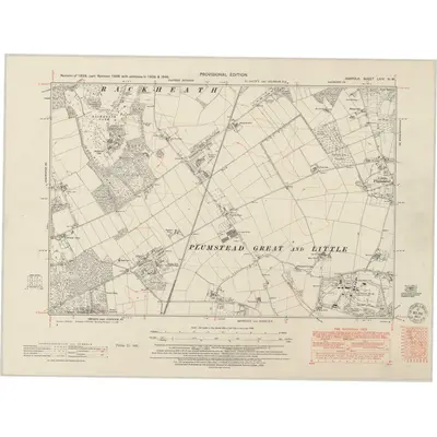 1946 Map of Norfolk LXIV.NW, 1950 Print