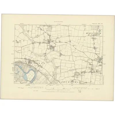 1881 Map of Norfolk LXIV.SE, 1887 Print