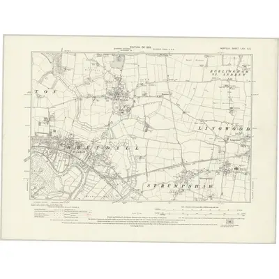 1926 Map of Norfolk LXIV.SE, 1928 Print