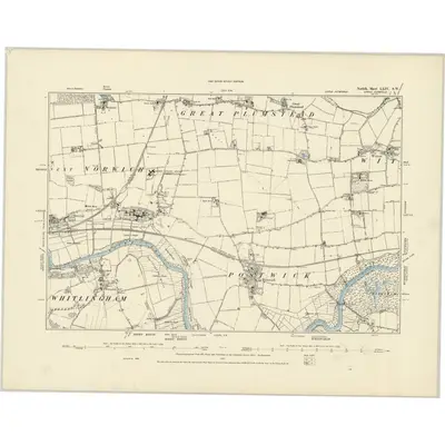 1881 Map of Norfolk LXIV.SW, 1887 Print