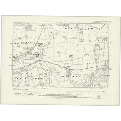 1926 Map of Norfolk LXIV.SW, 1929 Print