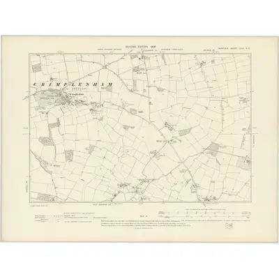 1904 Map of Norfolk LXIX.NE, 1906 Print