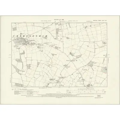 1926 Map of Norfolk LXIX.NE, 1929 Print