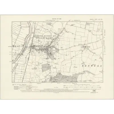 1926 Map of Norfolk LXIX.NW, 1929 Print