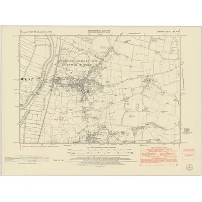 1950 Map of Norfolk LXIX.NW, 1952 Print