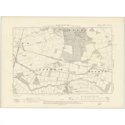 1904 Map of Norfolk LXIX.SW, 1906 Print