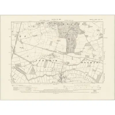 1926 Map of Norfolk LXIX.SW, 1929 Print