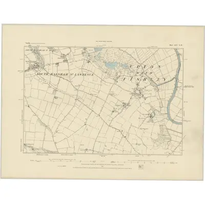 1881 Map of Norfolk LXV.NW, 1885 Print