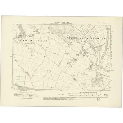1905 Map of Norfolk LXV.NW, 1908 Print