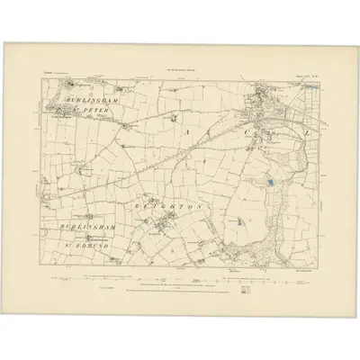 1881 Map of Norfolk LXV.SW, 1885 Print