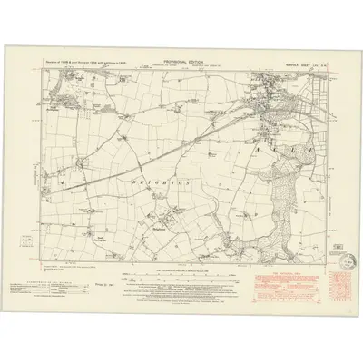 1946 Map of Norfolk LXV.SW, 1951 Print