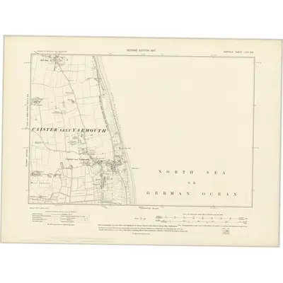 1903 Map of Norfolk LXVI.NE, 1907 Print