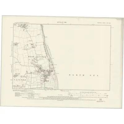 1926 Map of Norfolk LXVI.NE, 1929 Print