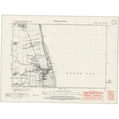 1938 Map of Norfolk LXVI.NE, 1946 Print