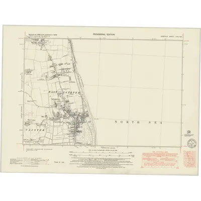 1946 Map of Norfolk LXVI.NE, 1951 Print