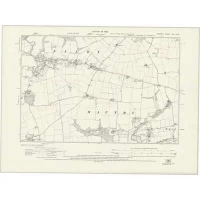 1926 Map of Norfolk LXVI.NW, 1929 Print