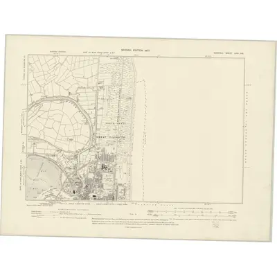 1903 Map of Norfolk LXVI.SE, 1907 Print