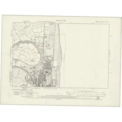 1926 Map of Norfolk LXVI.SE, 1929 Print