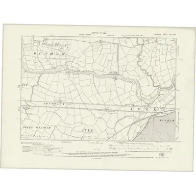 1926 Map of Norfolk LXVI.SW, 1929 Print