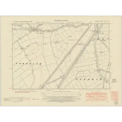 1950 Map of Norfolk LXVIII.SE, 1952 Print