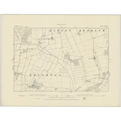 1883 Map of Norfolk LXX.NW, 1884 Print