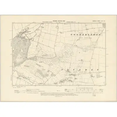 1904 Map of Norfolk LXX.SE, 1906 Print