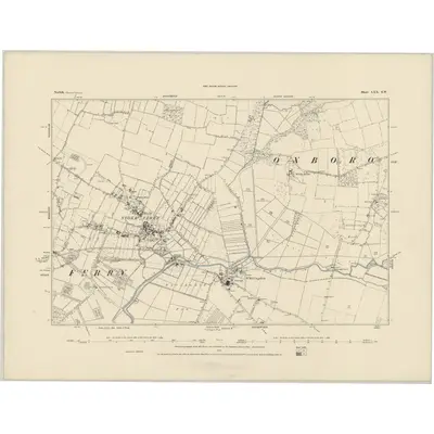1883 Map of Norfolk LXX.SW, 1884 Print