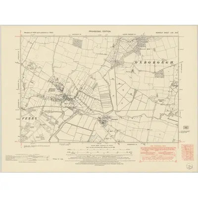 1950 Map of Norfolk LXX.SW, 1952 Print