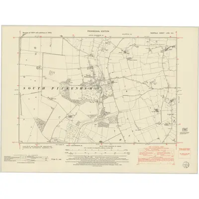 1950 Map of Norfolk LXXI.NE, 1952 Print