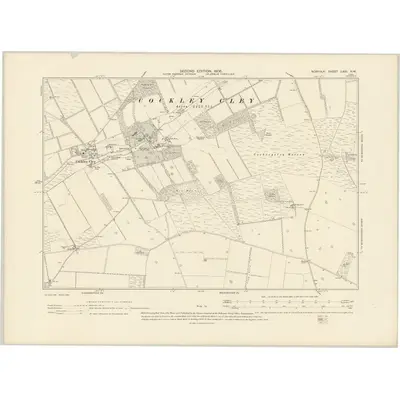 1904 Map of Norfolk LXXI.NW, 1906 Print