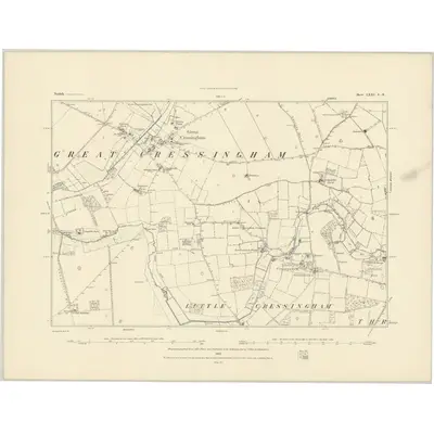 1882 Map of Norfolk LXXI.SE, 1883 Print